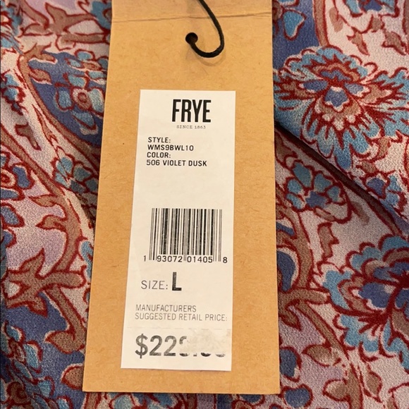 NWT Frye Floral Print Longsleeve V-neck Blouse Top - Picture 13 of 13